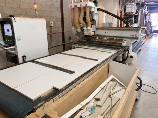 CNC router cutting cabinet panels